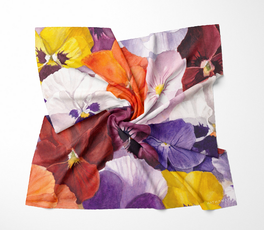 Pansy Large Silk Scarf