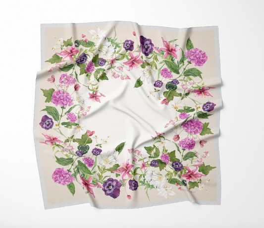 Enchanted Florals Medium Silk Scarf