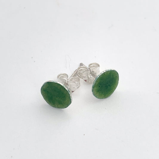 Small Spring Green Stud Earrings