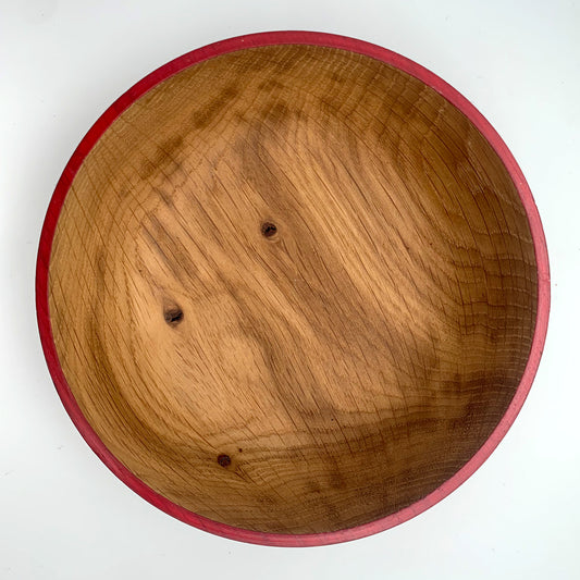 Ebonised Oak Red Rimmed Bowl