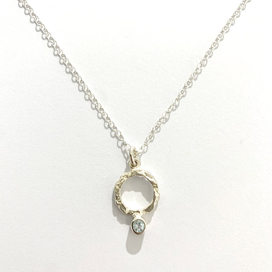 Blue Topaz and Silver Pendant