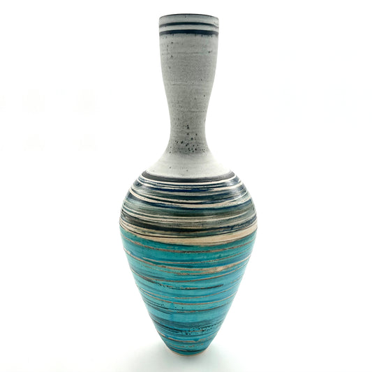 Turquoise Striped Vessel