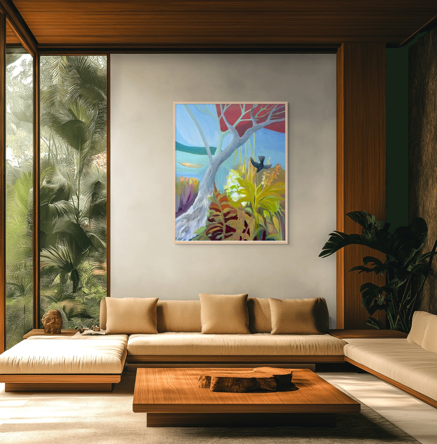 A Blackbird Swoops Down